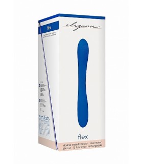 ULTRAFLEXIBLER, WIEDERAUFLADBARER VIBRATOR MIT DOPPELENDEM BLAU