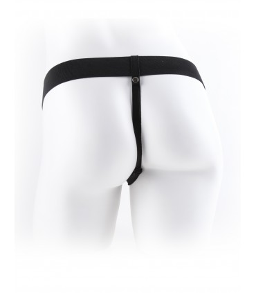 9" HOLLOW STRAP-ON WITH BALLS  LIGHT/BLACK