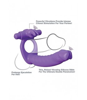 PURPLE SILICONE DOUBLE PENETRATION HARNESS-RING