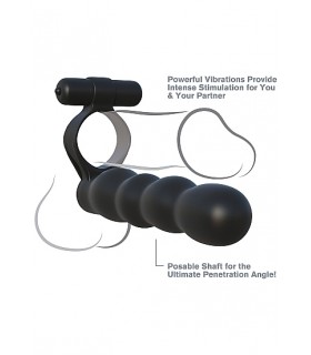 SILICONE DOUBLE PENETRATION VIBRATING HARNESS-RING