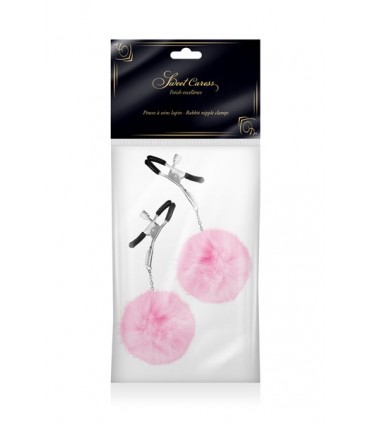 VERSTELLBARE KLEMMEN MIT ROSA POMPOMS