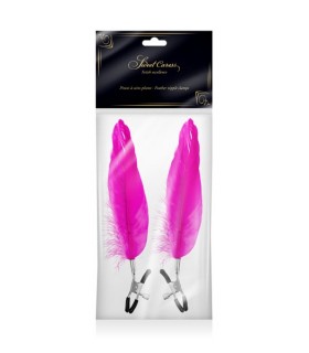 ADJUSTABLE CLAMPS W/ FUCHSIA FEATHER