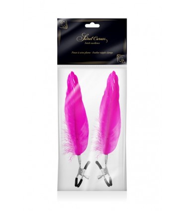 ADJUSTABLE CLAMPS W/ FUCHSIA FEATHER