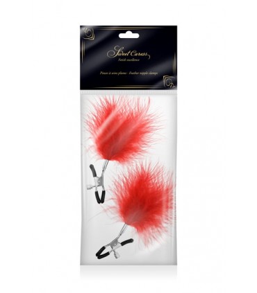 VERSTELLBARE CLIPS MIT ROTER POM POM-FEDER