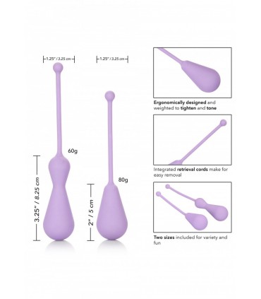 BALLES DE KEGEL CHINOIS SET X 2 SILICONE LILAS
