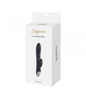 VIBRADOR SILICONA C/ ESTIMULADOR RECARGABLE NEGRO