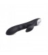 SILICONE VIBRATOR WITH BLACK RECHARGEABLE STIMULATOR