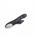 SILICONE VIBRATOR WITH BLACK RECHARGEABLE STIMULATOR