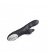 VIBRADOR SILICONA C/ ESTIMULADOR RECARGABLE NEGRO