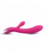 VIBRATORE IN SILICONE CON STIMOLATORE RICARICABILE ROSA