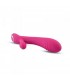 VIBRATORE IN SILICONE CON STIMOLATORE RICARICABILE ROSA