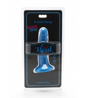 DUAL DENSITY PENIS WITH BLUE SUCTION CUP 15 CM