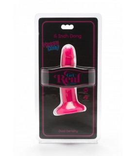 DUAL DENSITY PENIS WITH PINK SUCTION CUP 15 CM