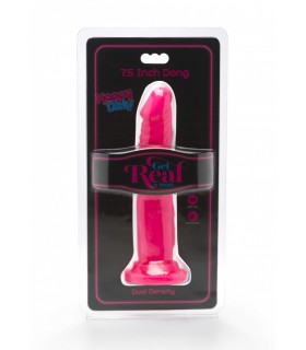 DUAL DENSITY PENIS WITH PINK SUCTION CUP 18 CM