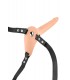 STRAP-ON FLESH SILICON HARNESS USB VIBRATOR 15"5 CM