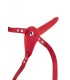 STRAP-ON RED SILICONE HARNESS USB VIBRATOR 15"5 CM