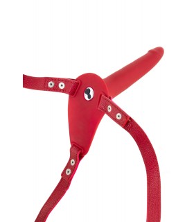 STRAP-ON ROT SILIKON HARNESS USB VIBRATOR 15"5 CM