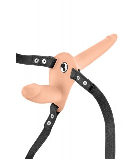 DOPPELFLEISCH SILIKON STRAP-ON HARNESS USB VIBRATOR 15"5 CM