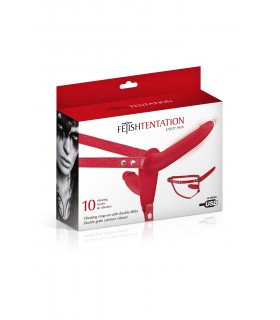 DOPPELTER USB-VIBRATOR AUS SILIKON MIT GURT ZUM ANSCHLIESSEN, 15" 5 CM