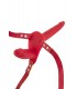 DOUBLE RED SILICONE STRAP-ON HARNESS 15"5 CM