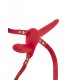 ARNÉS STRAP-ON DOBLE ROJO SILICONA 15"5 CM