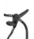 DOUBLE BLACK SILICONE STRAP-ON HARNESS 15"5 CM