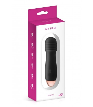 MINI VIBRATOR SILICONE RECHARGEABLE BLACK JOYSTICK