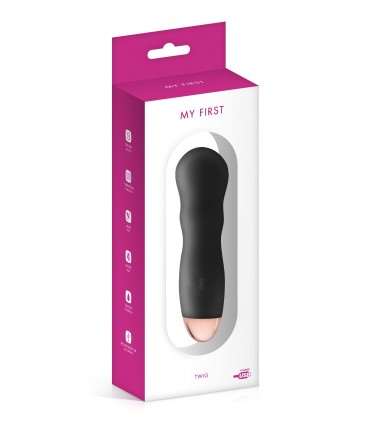 MINI VIBRATORE IN SILICONE RICARICABILE TWIG BLACK